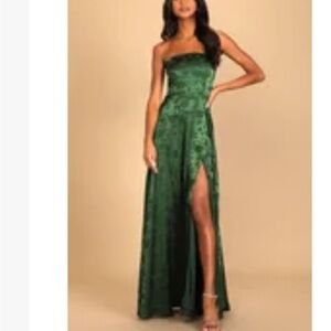 Lulu's Green Strapless Dress